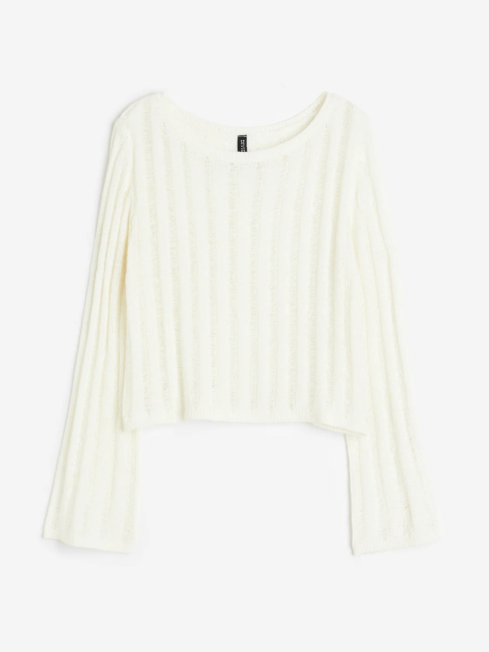 H&M Cream Ribbed Crewneck Sweater